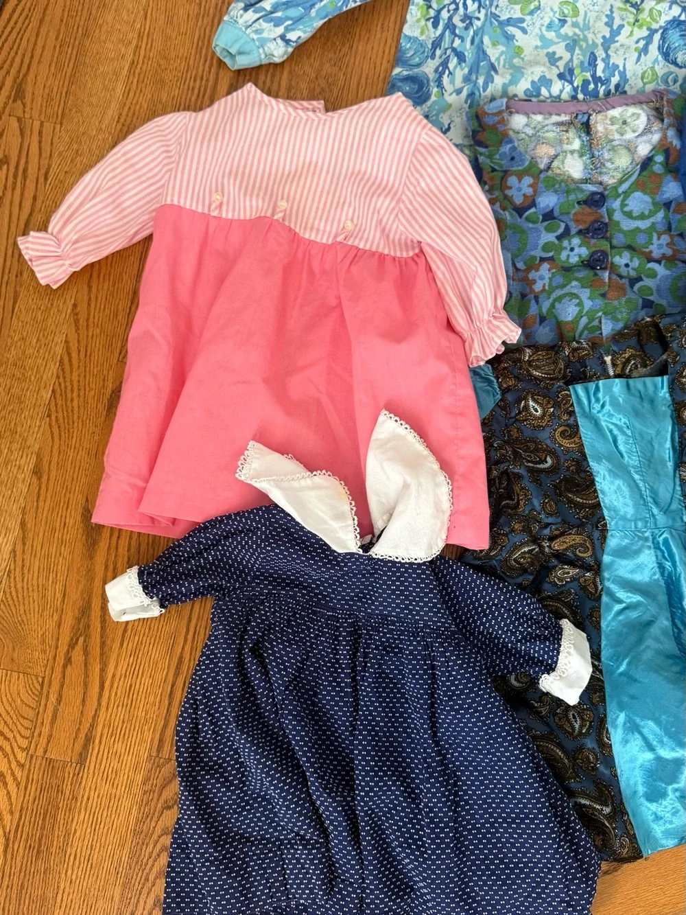Lot of Vintage toddler girls dresses and clothing.